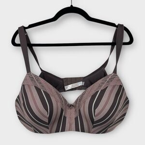 Cacique Women's 42D Lightly Lined T-Shirt No Wire Bra Purple Brown Pink Tones